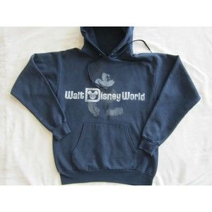 Walt Disney World Hoodie Sweatshirt SMALL Mickey Mouse Navy unisex Disneyland